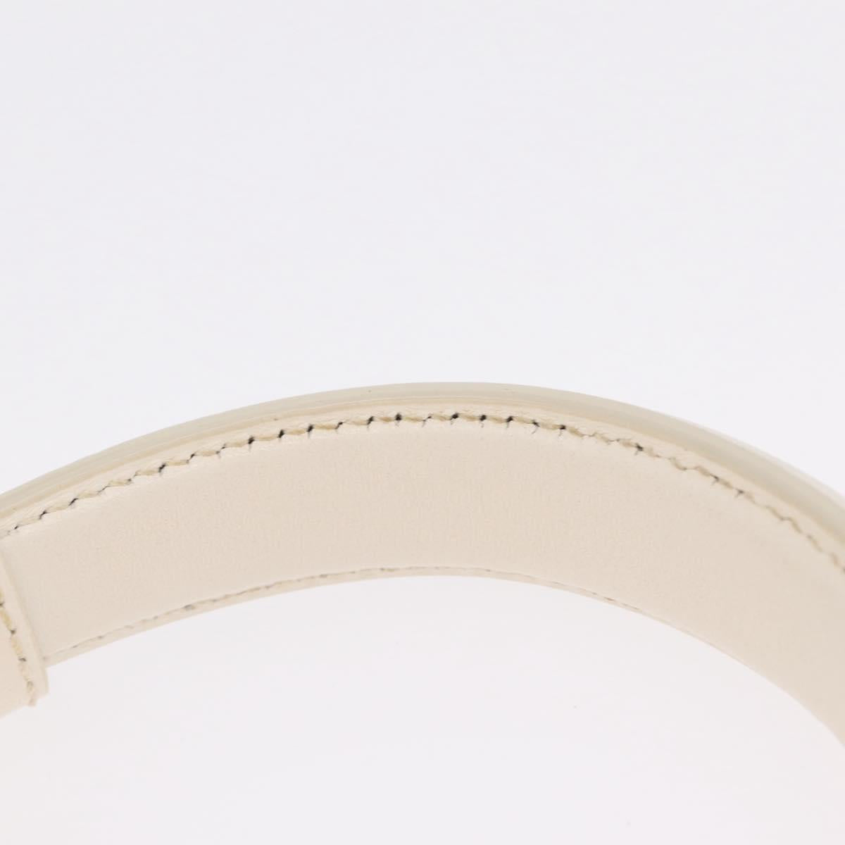Salvatore Ferragamo Sofia Gancini Hand Bag Leather 2way White Gold Auth 208303