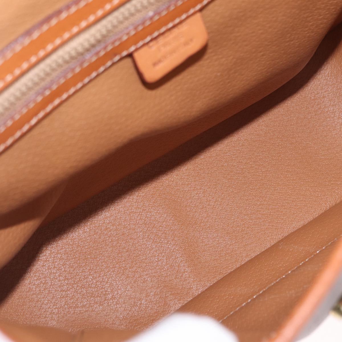 CELINE Macadam Canvas Hand Bag PVC Leather 2way Brown Gold Auth 208305A