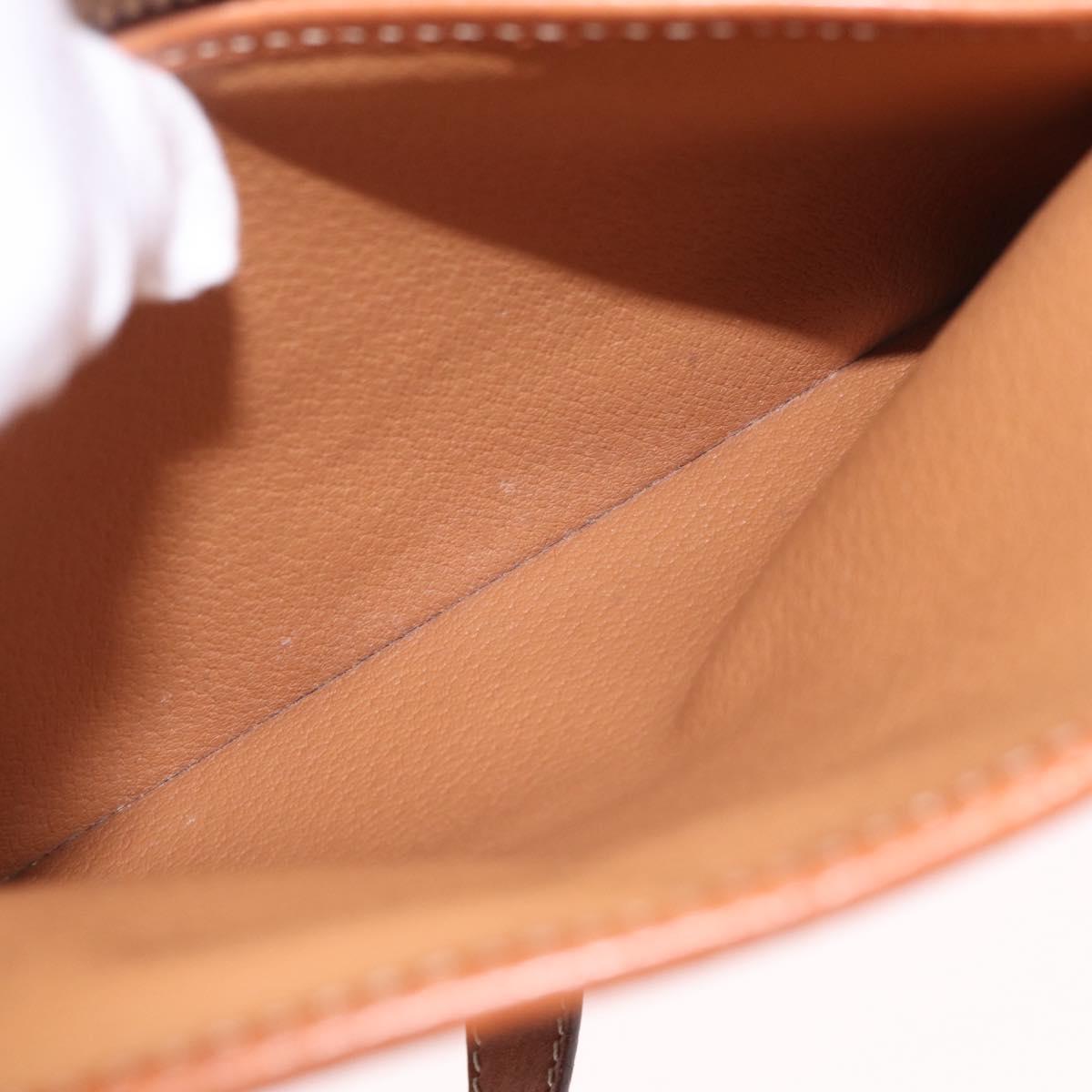 CELINE Macadam Canvas Hand Bag PVC Leather 2way Brown Gold Auth 208305A