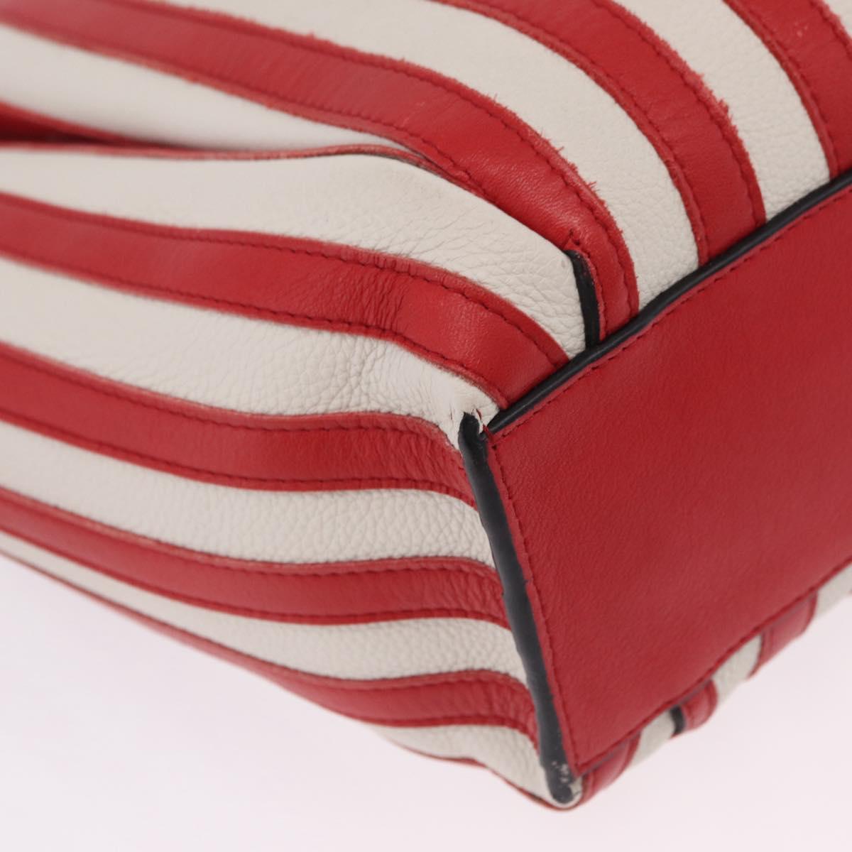 LOEWE Tote Bag Leather Red Silver Auth 208308A