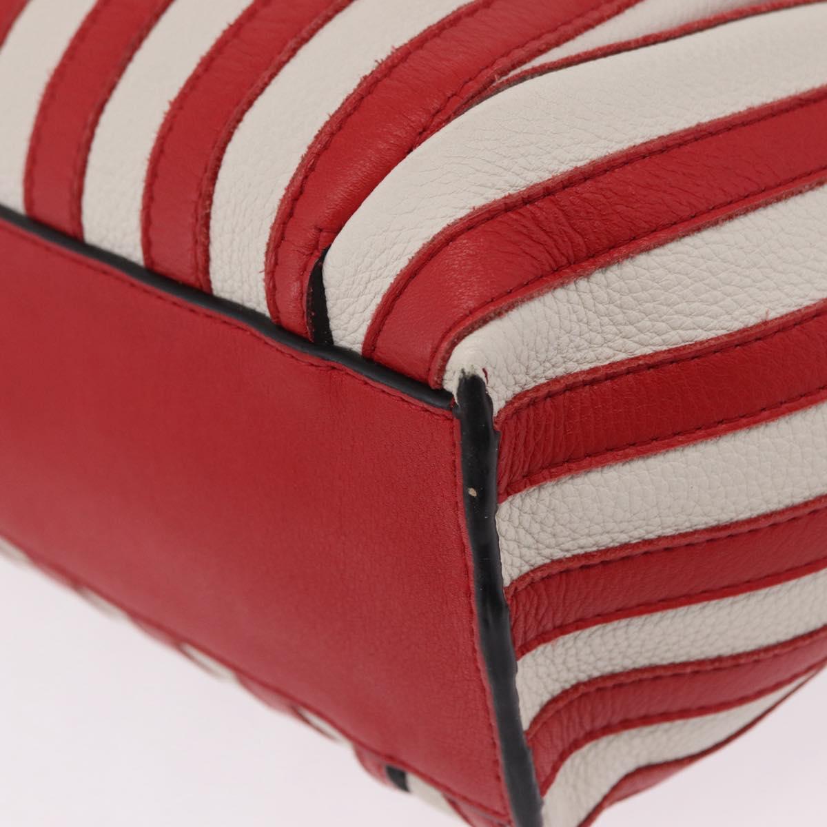 LOEWE Tote Bag Leather Red Silver Auth 208308A