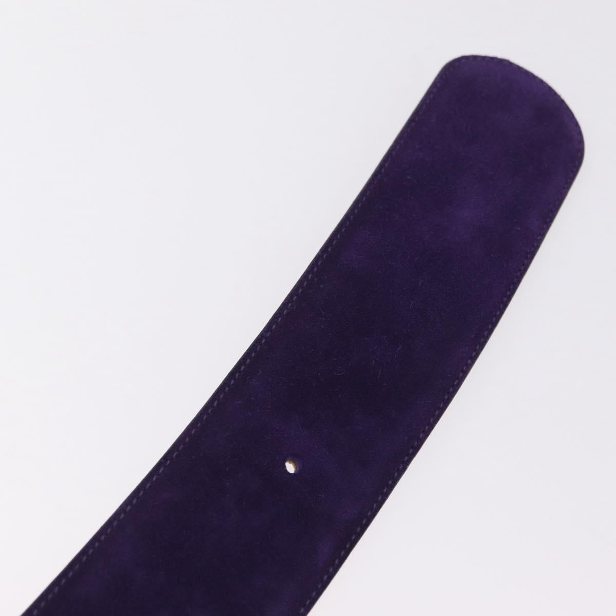 CELINE Belt Leather Purple Gold Auth 208323V