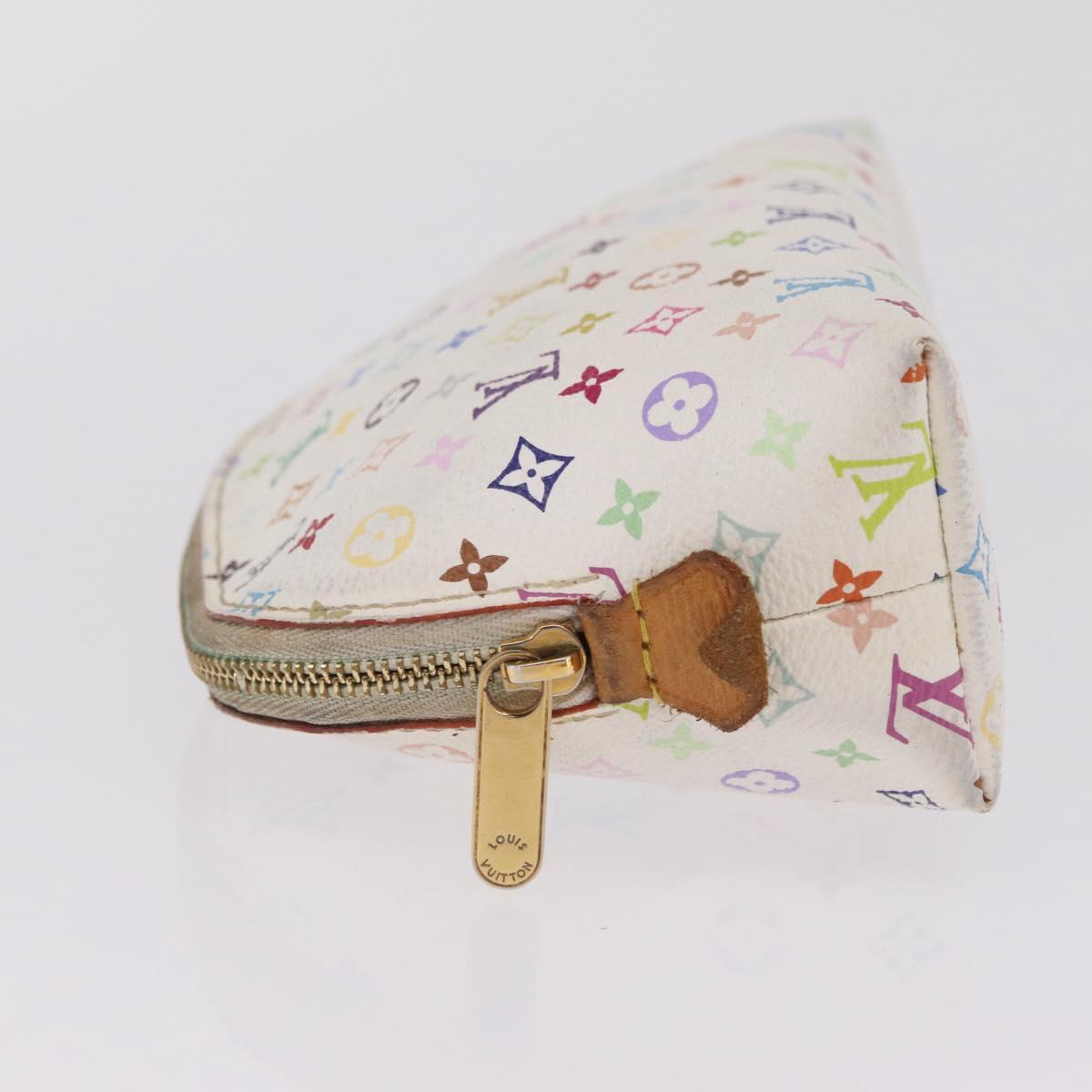 LOUIS VUITTON Monogram Multicolor Pochette PM Pouch White M47354 LV Auth 208326