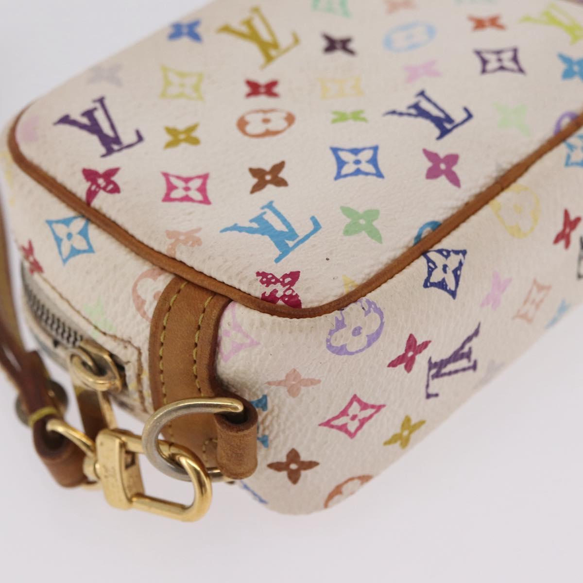 LOUIS VUITTON Monogram Multicolor Trousse Wapity Pouch White M58034 Auth 208327