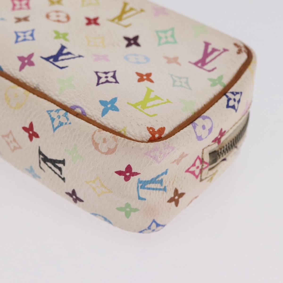 LOUIS VUITTON Monogram Multicolor Trousse Wapity Pouch White M58034 Auth 208327