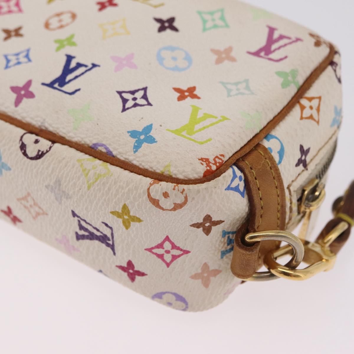 LOUIS VUITTON Monogram Multicolor Trousse Wapity Pouch White M58034 Auth 208327
