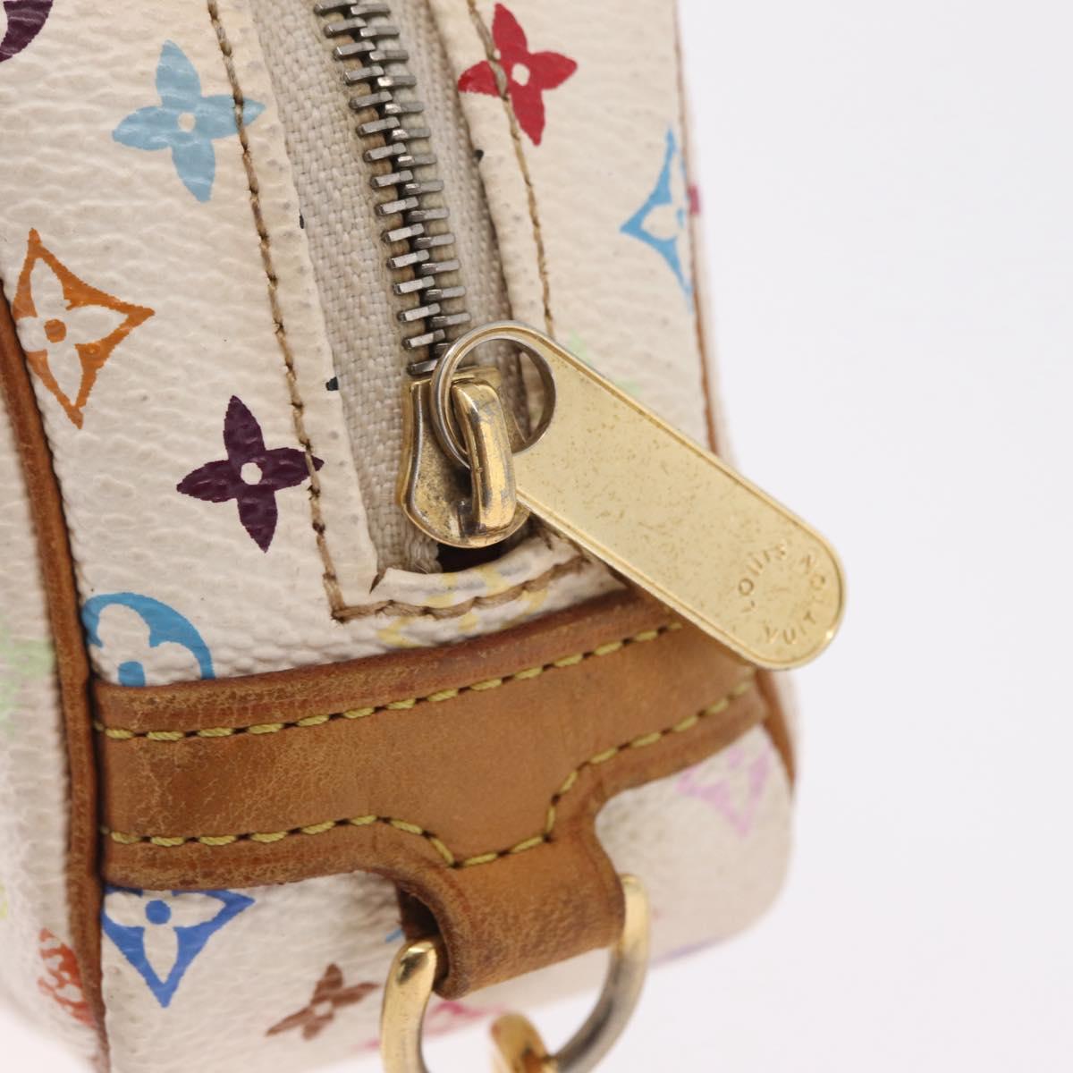 LOUIS VUITTON Monogram Multicolor Trousse Wapity Pouch White M58034 Auth 208327