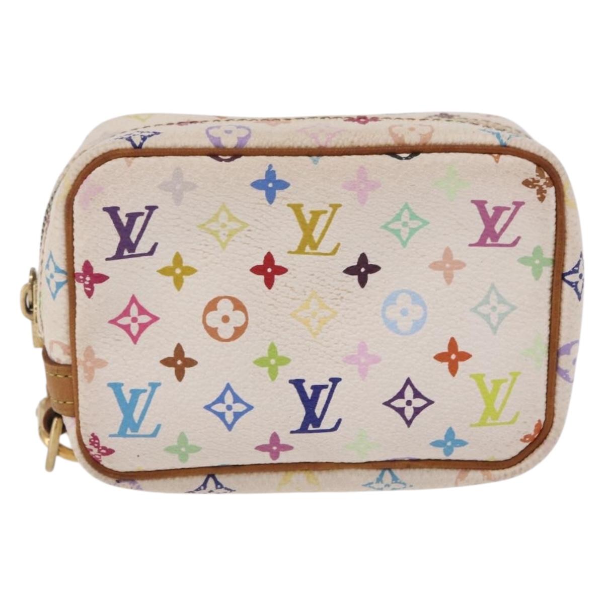 LOUIS VUITTON Monogram Multicolor Trousse Wapity Pouch White M58034 Auth 208327