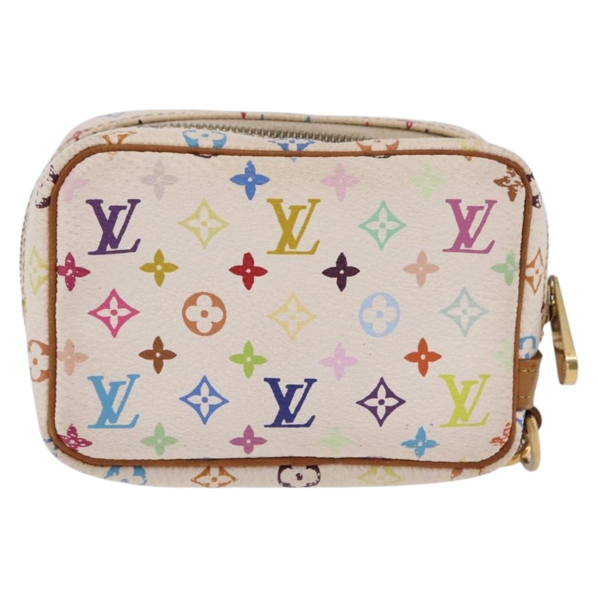 LOUIS VUITTON Monogram Multicolor Trousse Wapity Pouch White M58034 Auth 208327