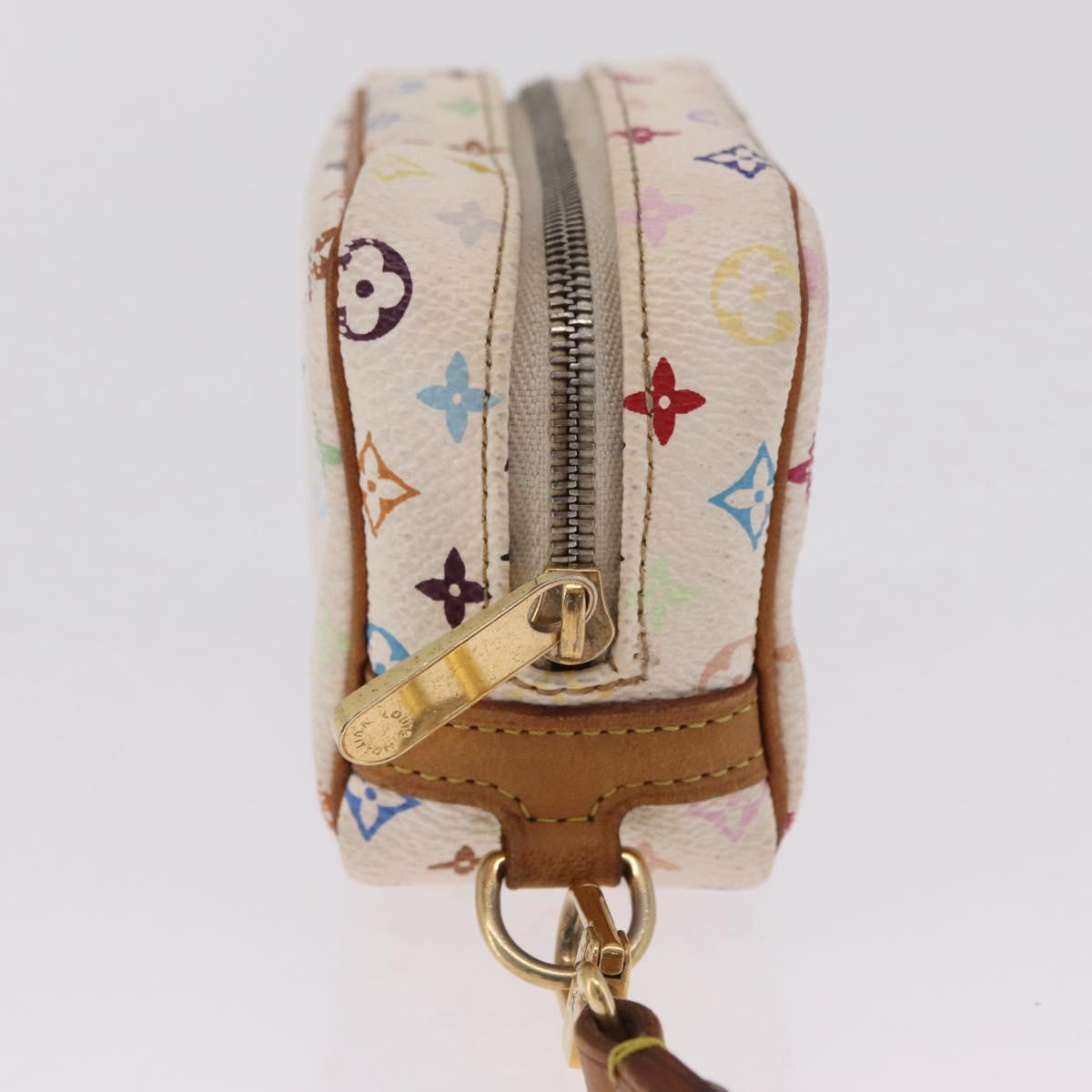 LOUIS VUITTON Monogram Multicolor Trousse Wapity Pouch White M58034 Auth 208327