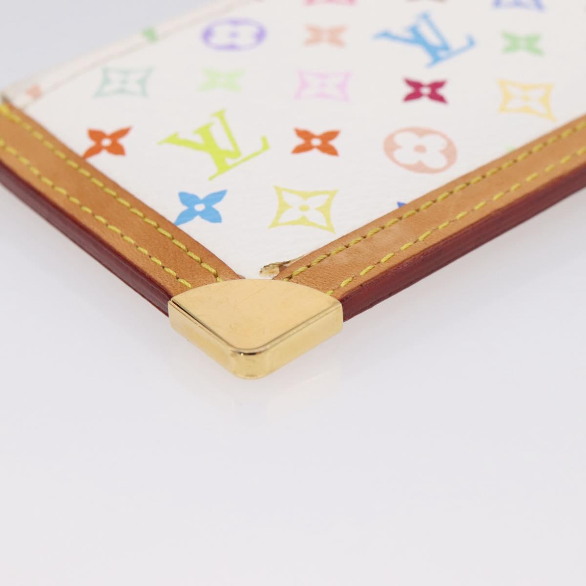 LOUIS VUITTON Monogram Multicolor Pochette Cles Purse White M92655 Auth 208328V