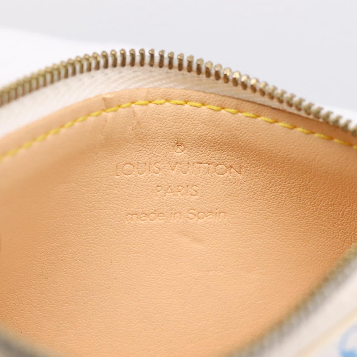 LOUIS VUITTON Monogram Multicolor Pochette Cles Purse White M92655 Auth 208328V