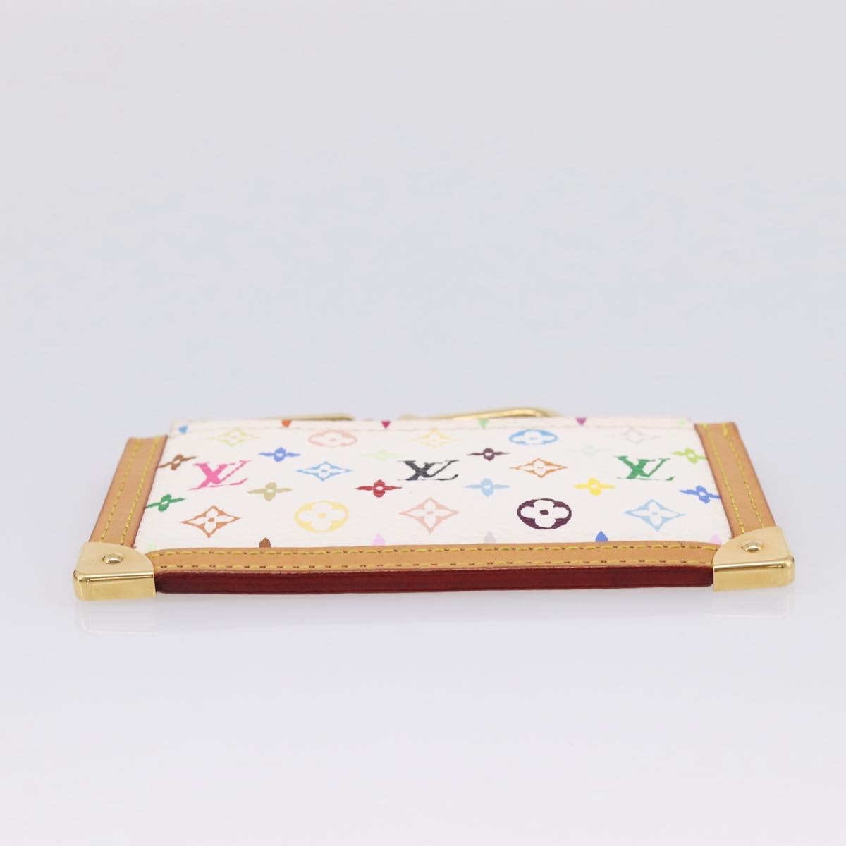 LOUIS VUITTON Monogram Multicolor Pochette Cles Purse White M92655 Auth 208328V