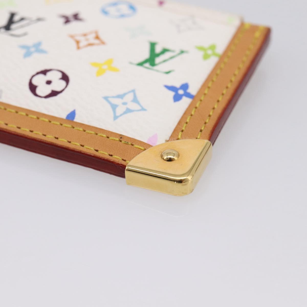 LOUIS VUITTON Monogram Multicolor Pochette Cles Purse White M92655 Auth 208328V