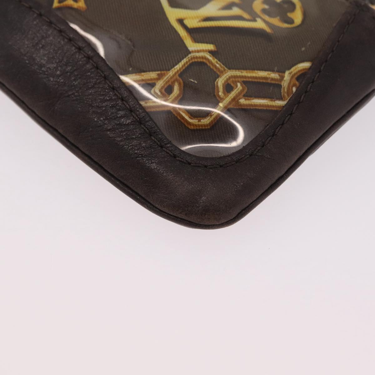 LOUIS VUITTON Monogram Charm Pochette Cles Purse Brown White M95164 Auth 208330A