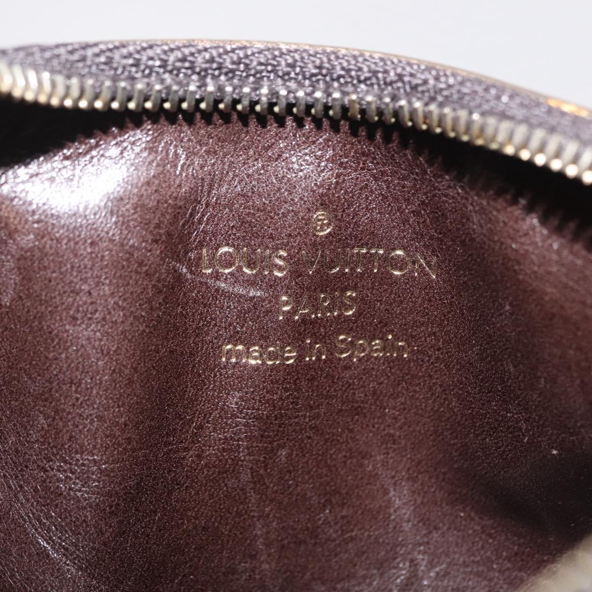 LOUIS VUITTON Monogram Charm Pochette Cles Purse Brown White M95164 Auth 208330A