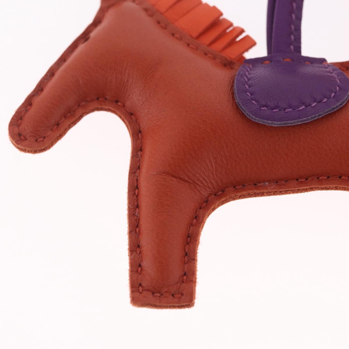 HERMES Rodeo PM Charm Leather Orange Purple Auth 208336M