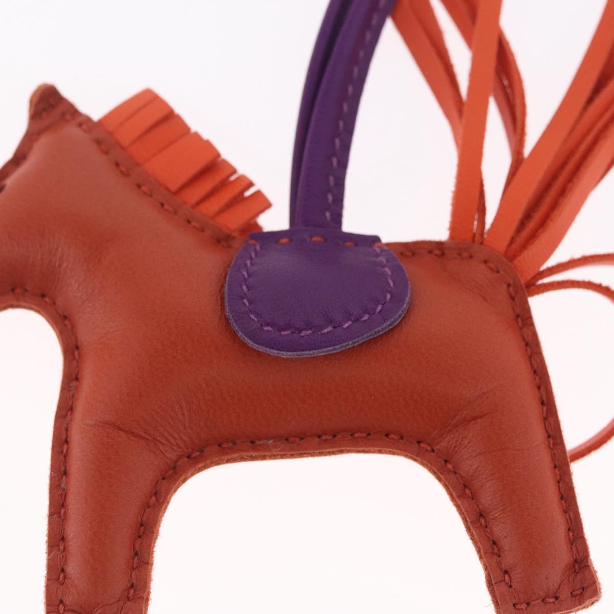 HERMES Rodeo PM Charm Leather Orange Purple Auth 208336M