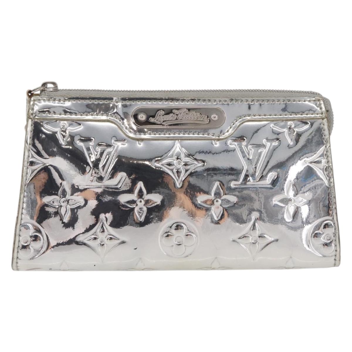 LOUIS VUITTON Monogram Miroir Trousse Cosmetic Pouch Silver M95603 Auth 208345