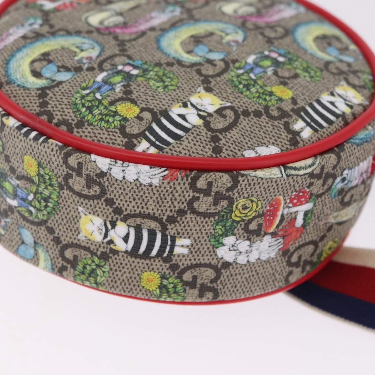 GUCCI GG Supreme Sherry Line Pouch PVC Yuko Higuchi Beige 502330 Auth 208354M