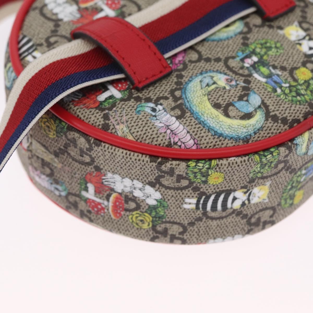 GUCCI GG Supreme Sherry Line Pouch PVC Yuko Higuchi Beige 502330 Auth 208354M