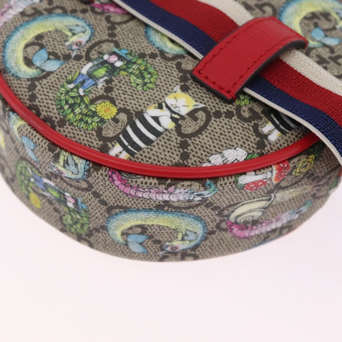 GUCCI GG Supreme Sherry Line Pouch PVC Yuko Higuchi Beige 502330 Auth 208354M