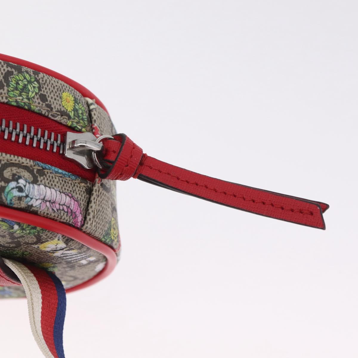 GUCCI GG Supreme Sherry Line Pouch PVC Yuko Higuchi Beige 502330 Auth 208354M