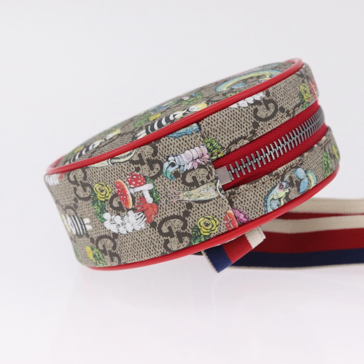 GUCCI GG Supreme Sherry Line Pouch PVC Yuko Higuchi Beige 502330 Auth 208354M