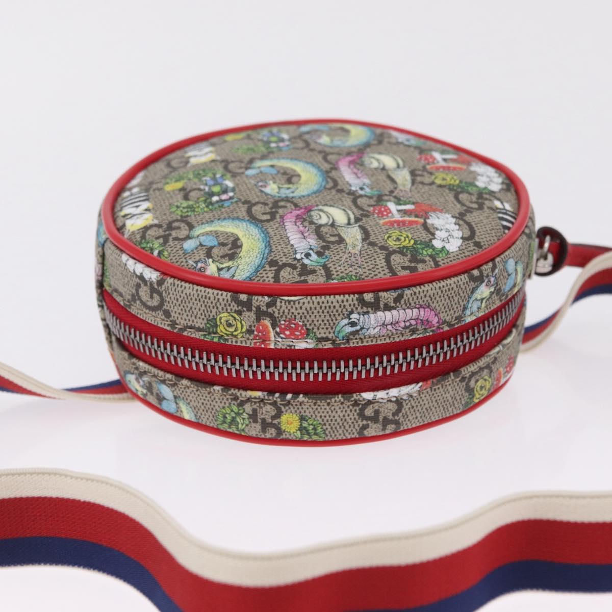GUCCI GG Supreme Sherry Line Pouch PVC Yuko Higuchi Beige 502330 Auth 208354M