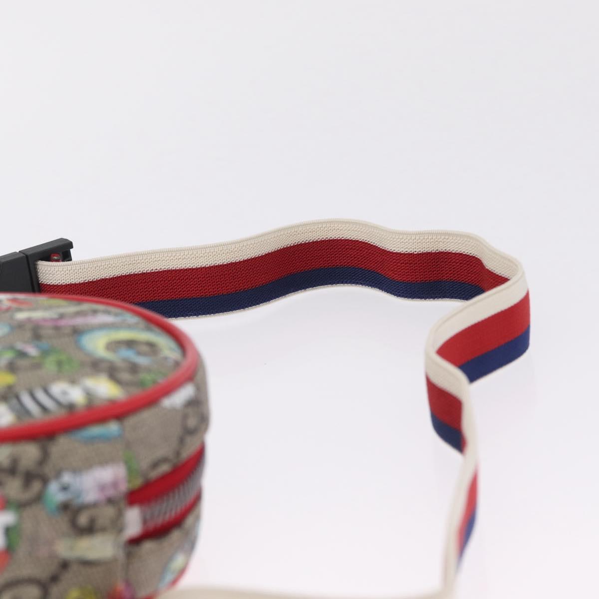 GUCCI GG Supreme Sherry Line Pouch PVC Yuko Higuchi Beige 502330 Auth 208354M