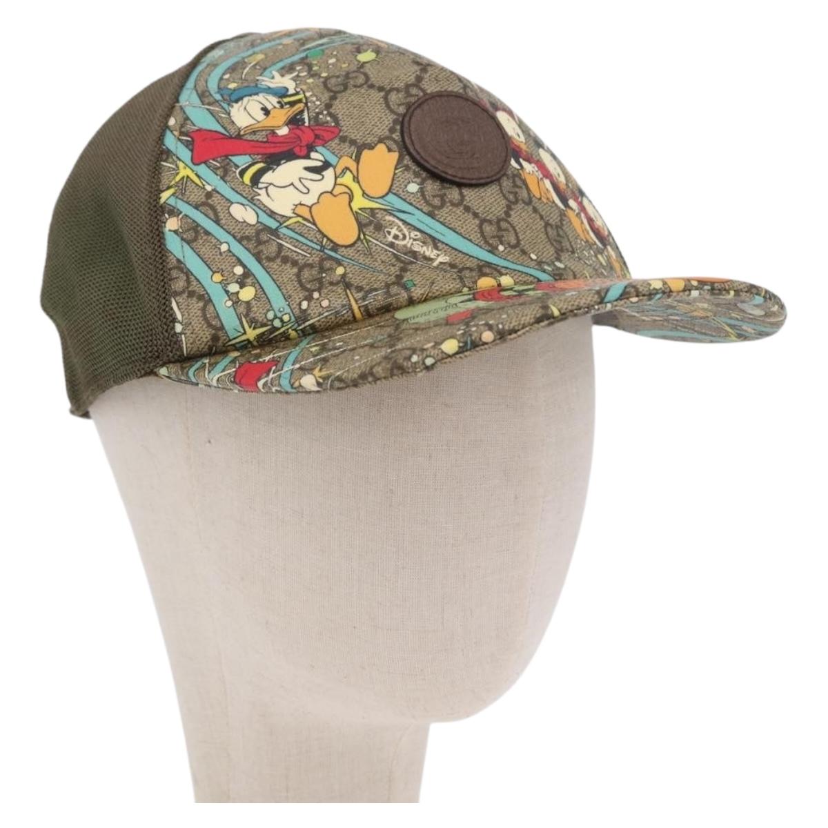 GUCCI GG Supreme GUCCIxDisney Cap PVC L Beige 648843 Auth 208355