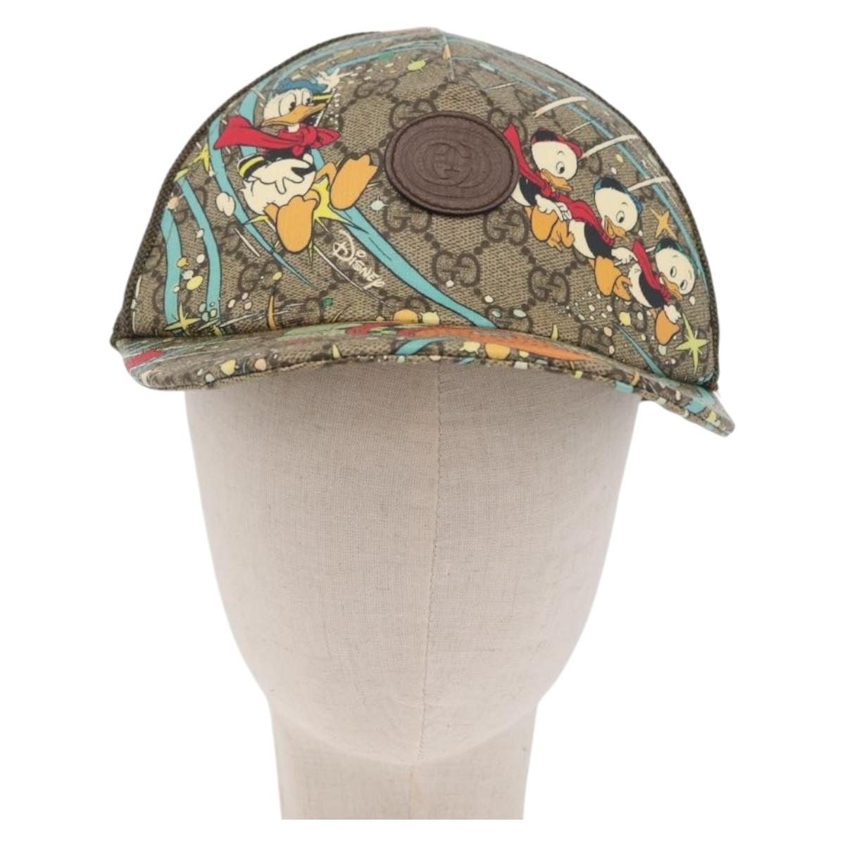 GUCCI GG Supreme GUCCIxDisney Cap PVC L Beige 648843 Auth 208355