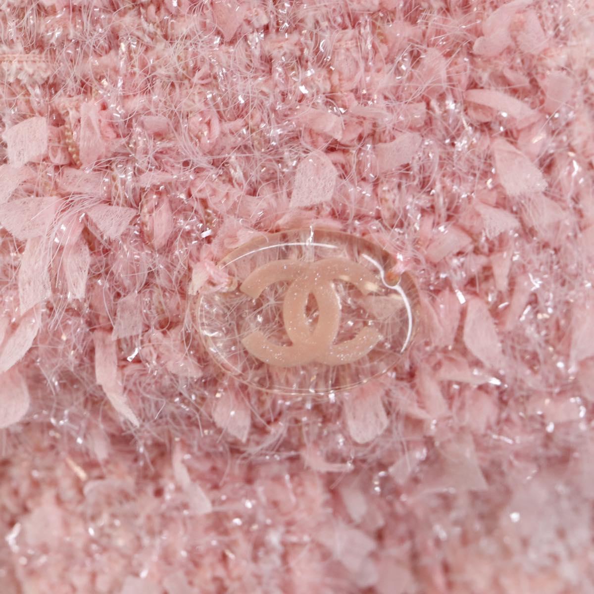 CHANEL One Piece Dress Tweed 36 Pink CC Auth 208357M