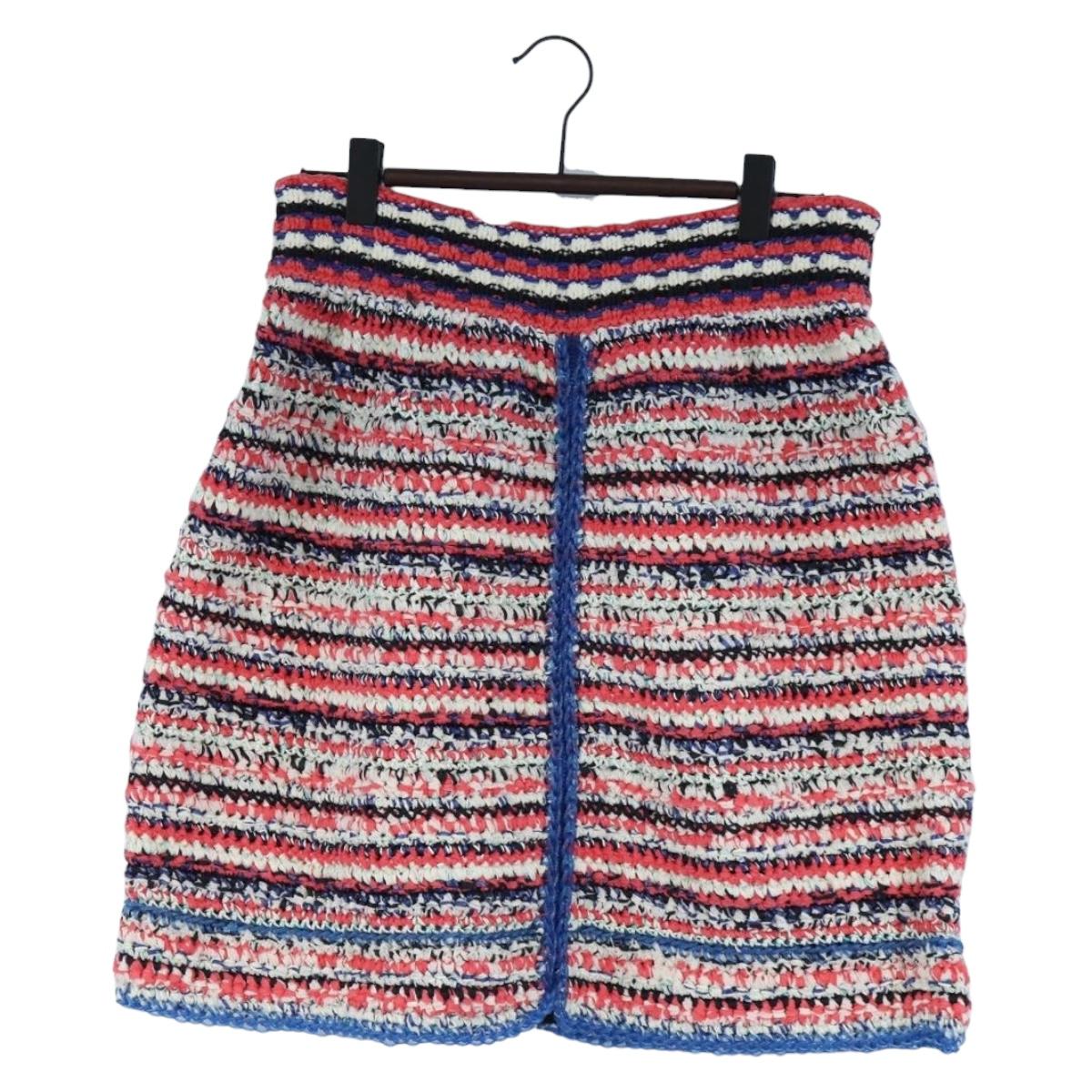 CHANEL Skirt Cotton Tweed 36 Multicolor CC Auth 208359M