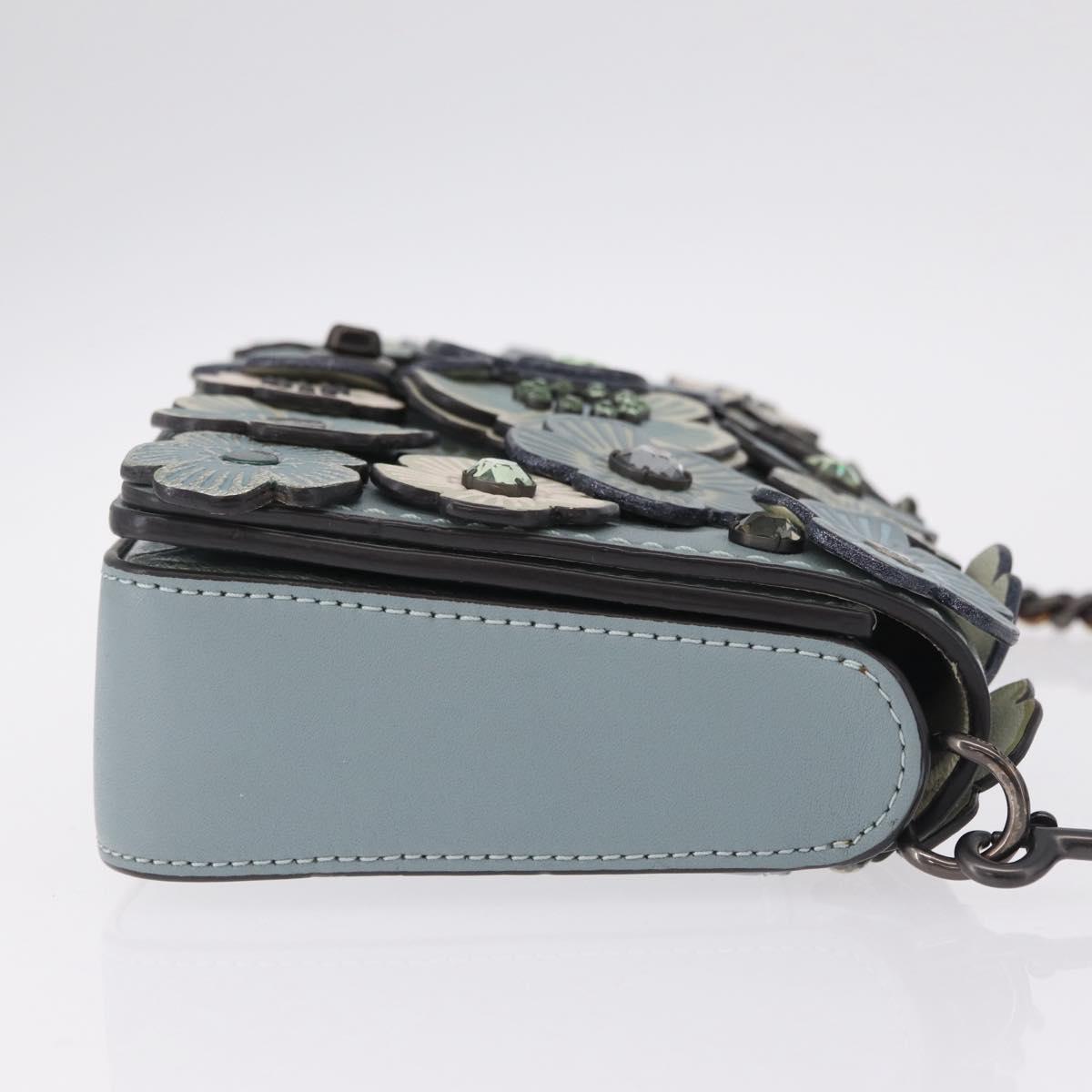 Coach Shoulder Bag Leather Blue Auth 208360A