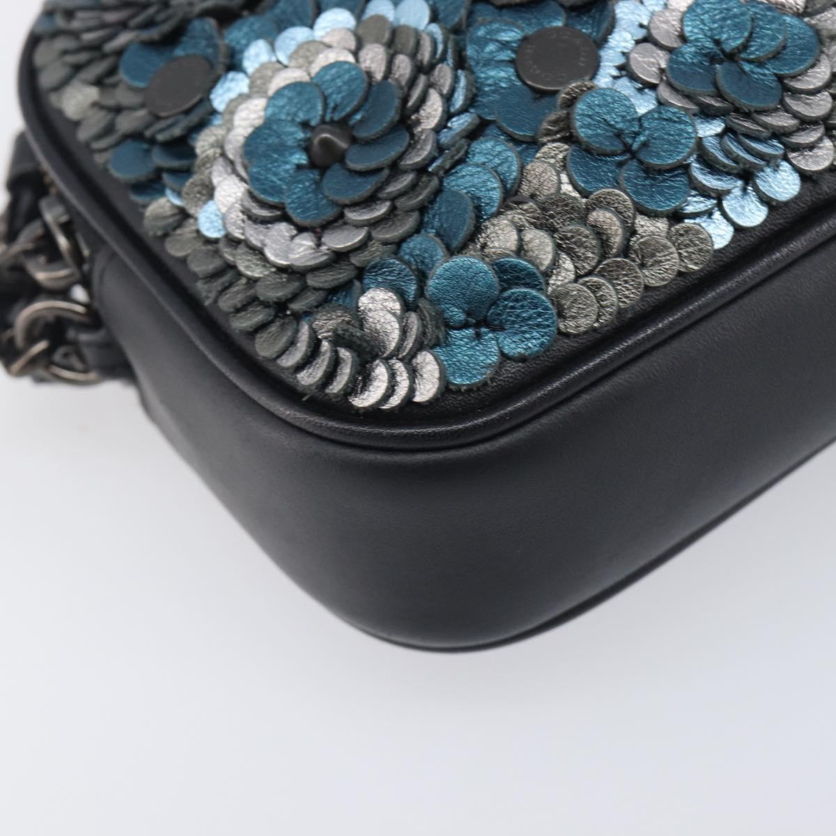 Coach Shoulder Bag Leather Black Auth 208362A