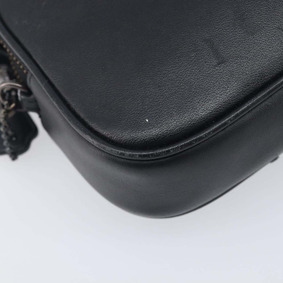 Coach Shoulder Bag Leather Black Auth 208362A