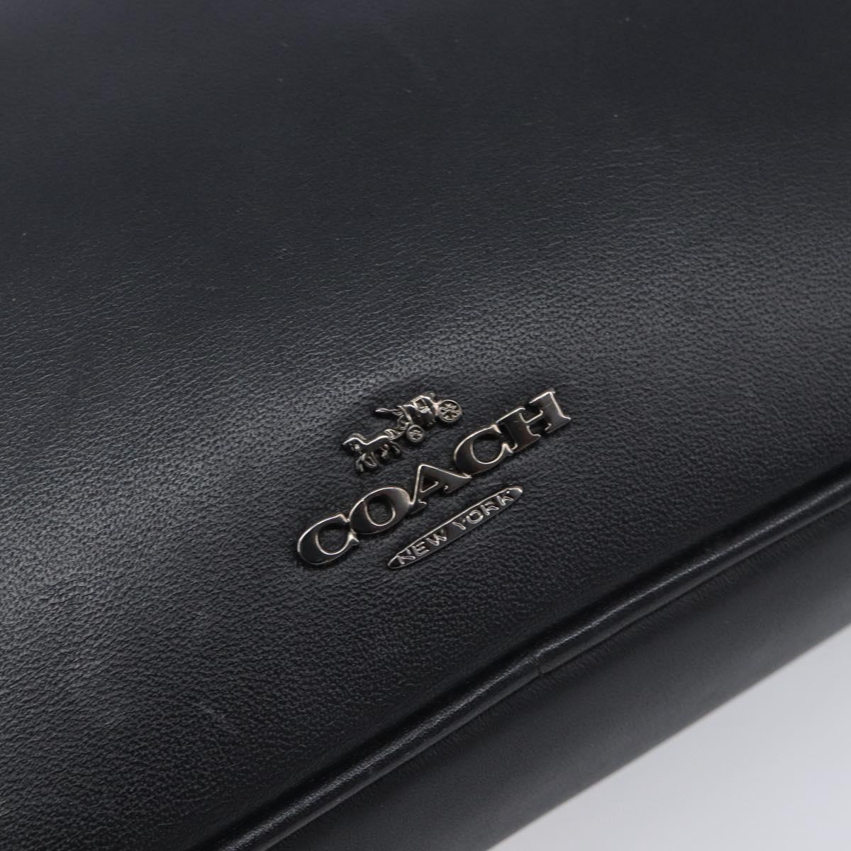 Coach Shoulder Bag Leather Black Auth 208362A