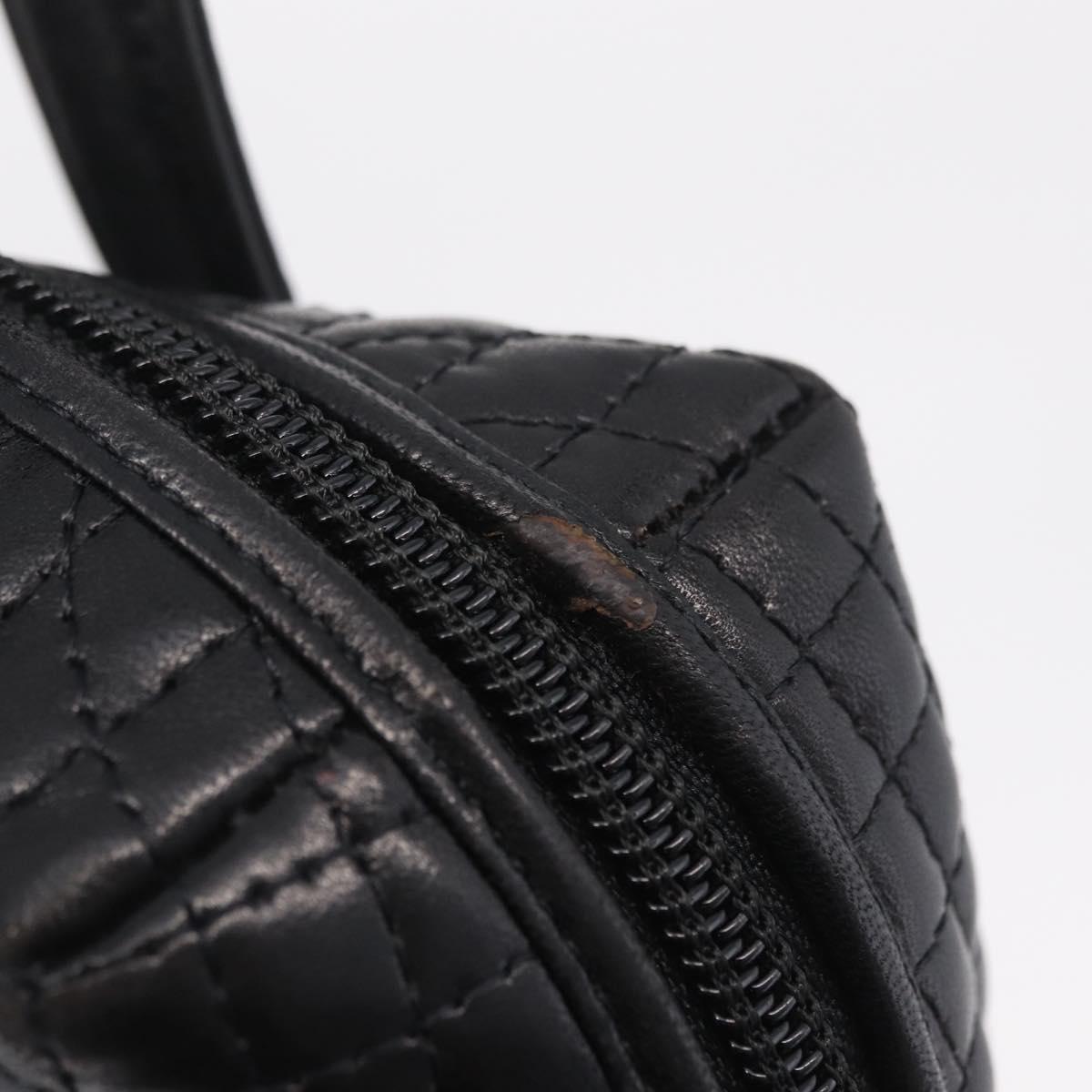 Bally Hand Bag Leather Black Gold Auth 208371A