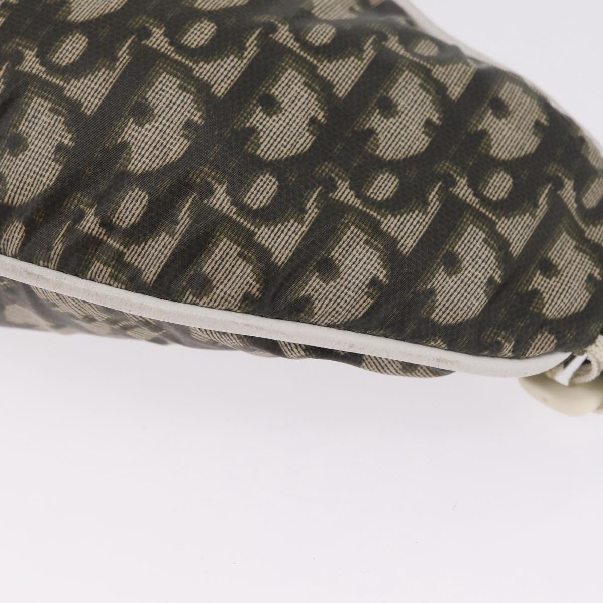 Christian Dior Trotter Body Bag Nylon Khaki Silver Auth 208377V