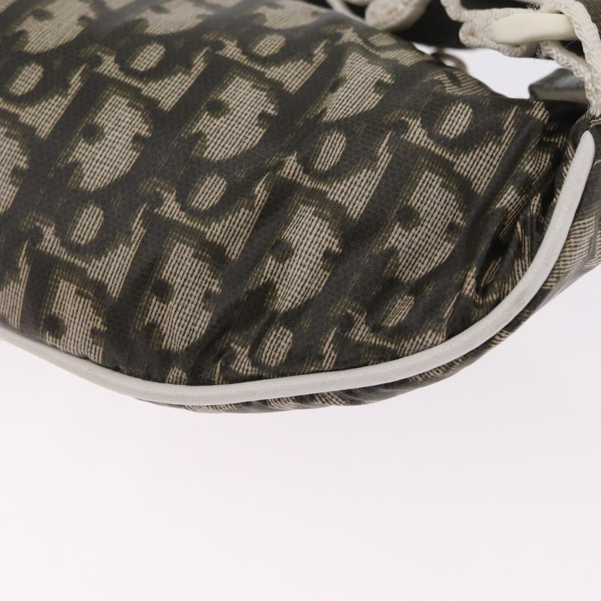 Christian Dior Trotter Body Bag Nylon Khaki Silver Auth 208377V