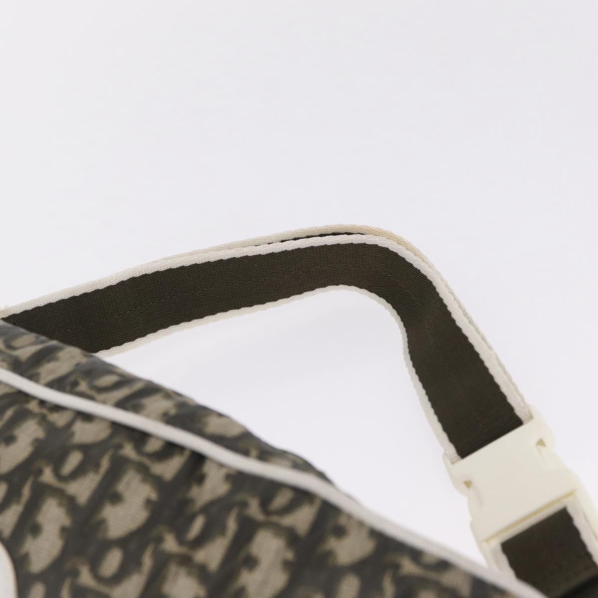 Christian Dior Trotter Body Bag Nylon Khaki Silver Auth 208377V