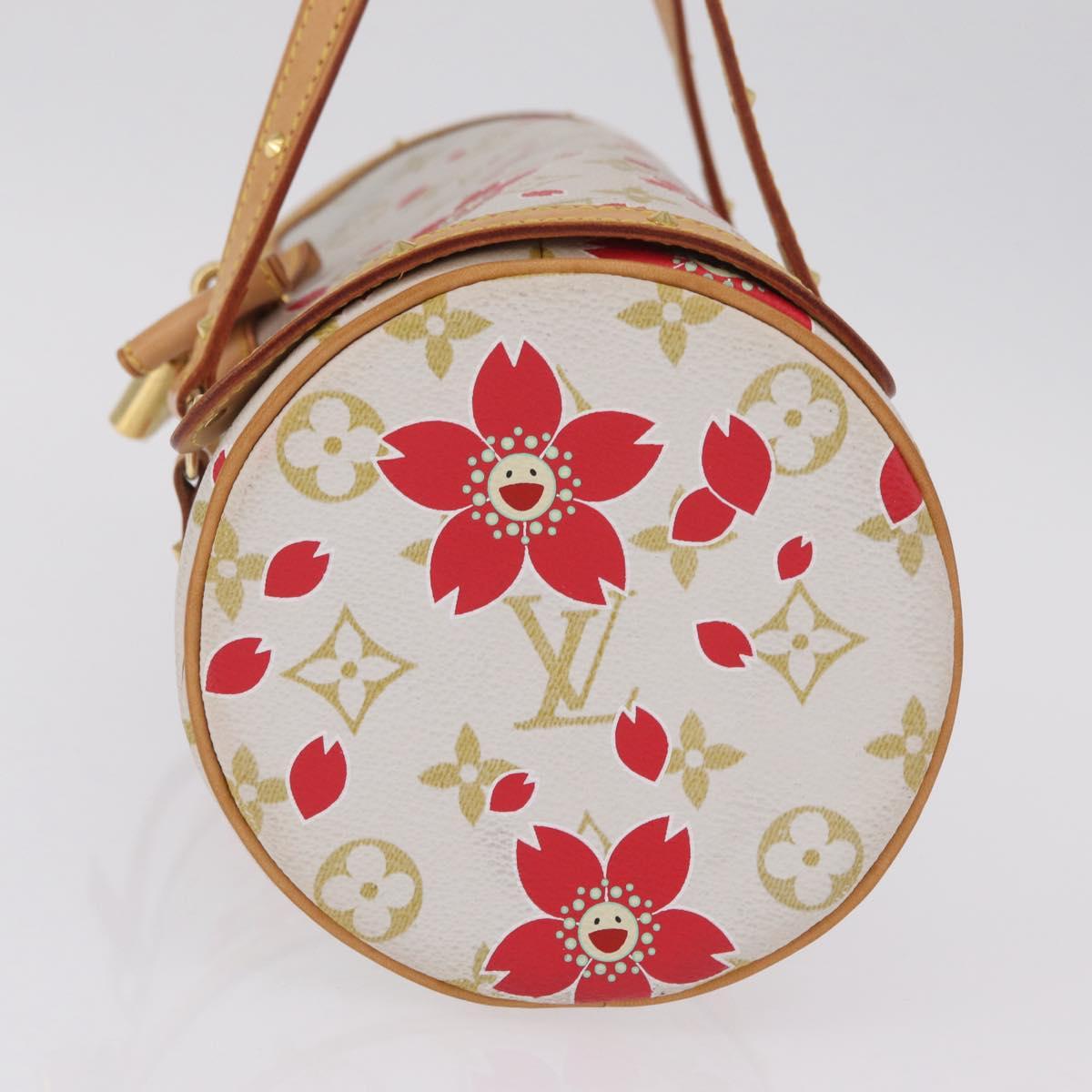 LOUIS VUITTON Monogram Cherry Blossom Papillon 26 Bag White M92011 Auth 208378A