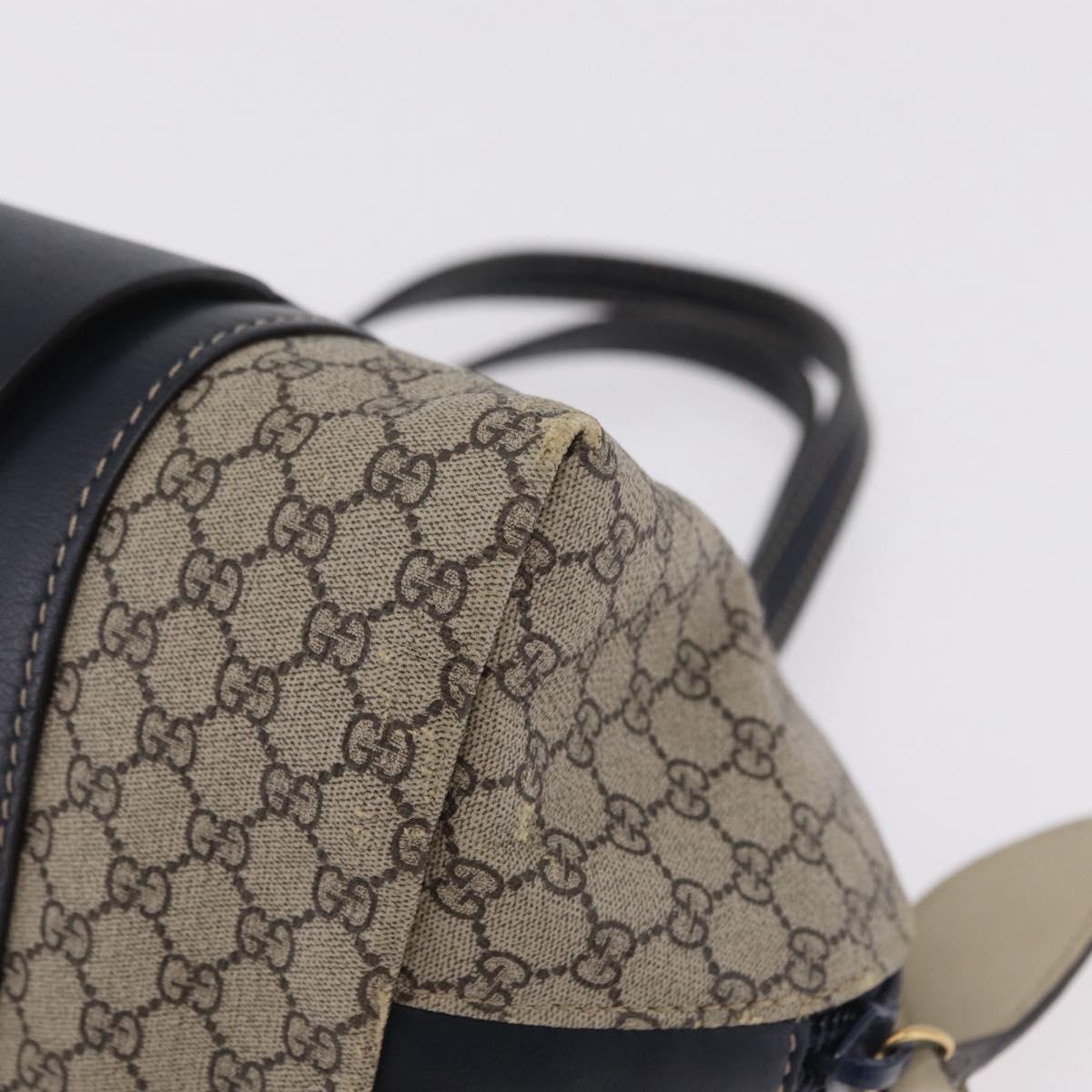 GUCCI Micro Supreme Mini Hand Bag PVC Navy Gold 284720 Auth 208379