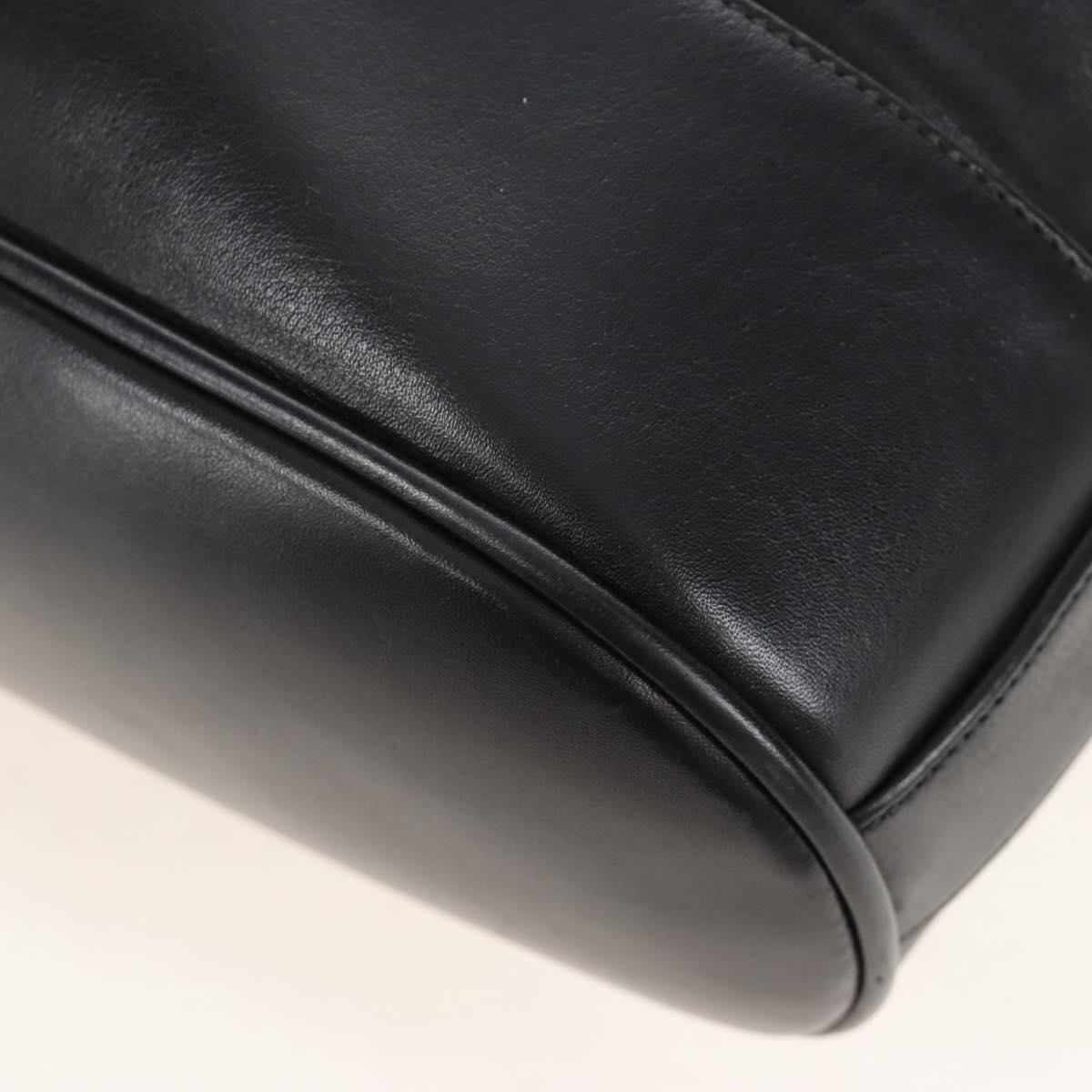 CHANEL Shoulder Bag Lamb Skin Black Gold CC Auth 208393V