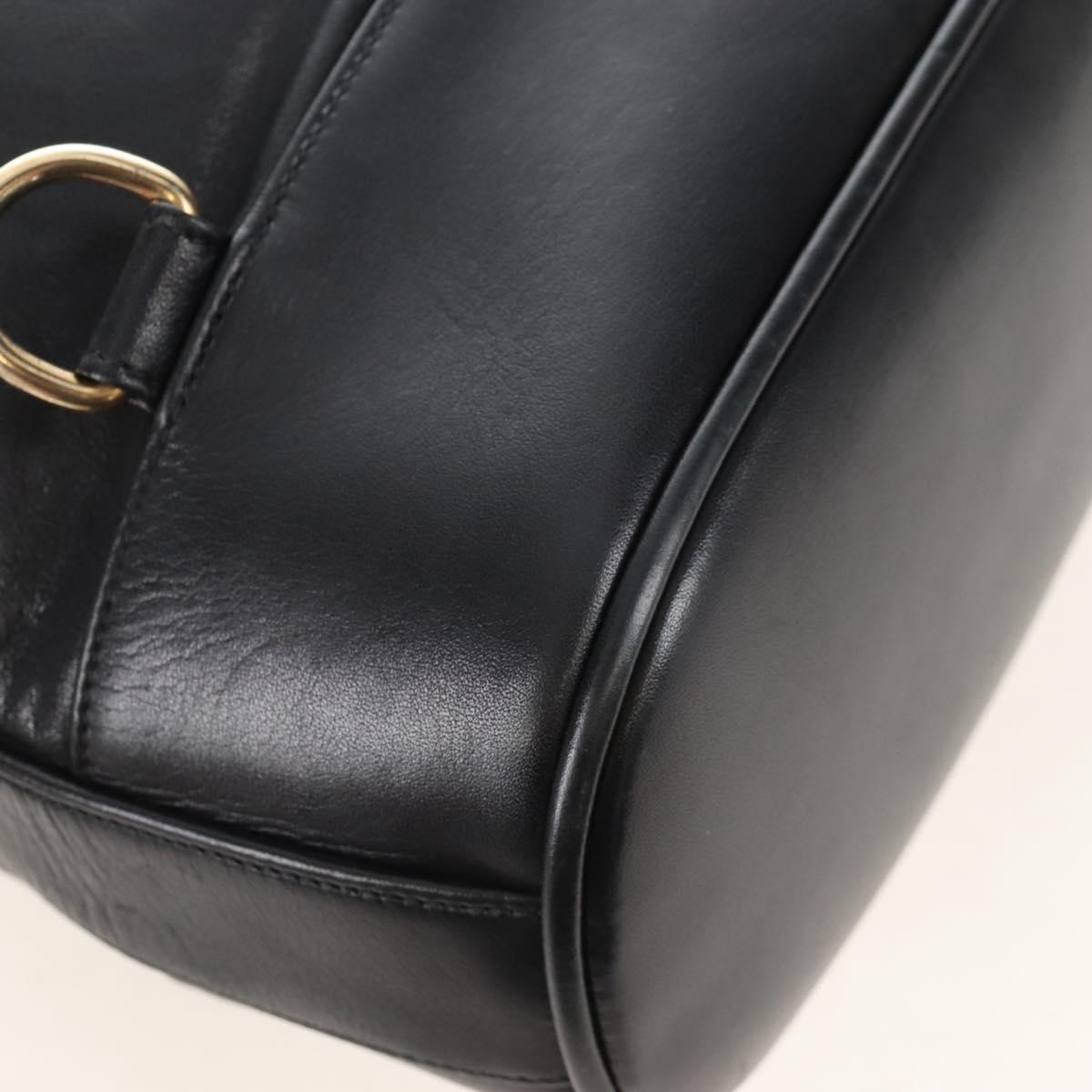 CHANEL Shoulder Bag Lamb Skin Black Gold CC Auth 208393V