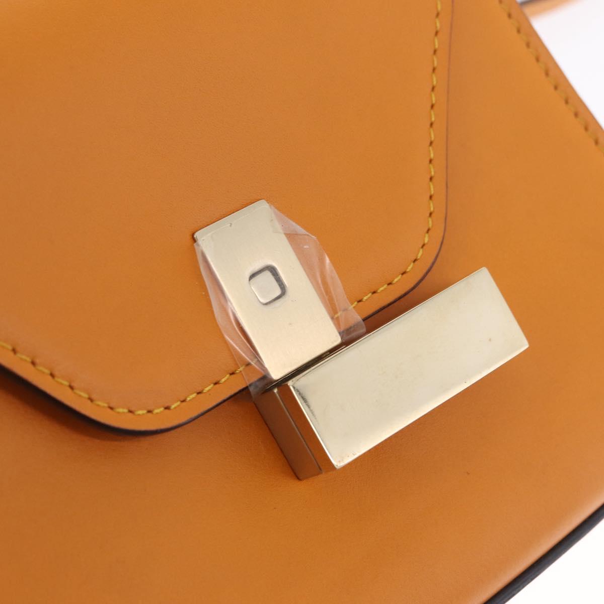 Valextra Micro Igide Hand Bag Leather 2way Orange Silver Auth 208395V