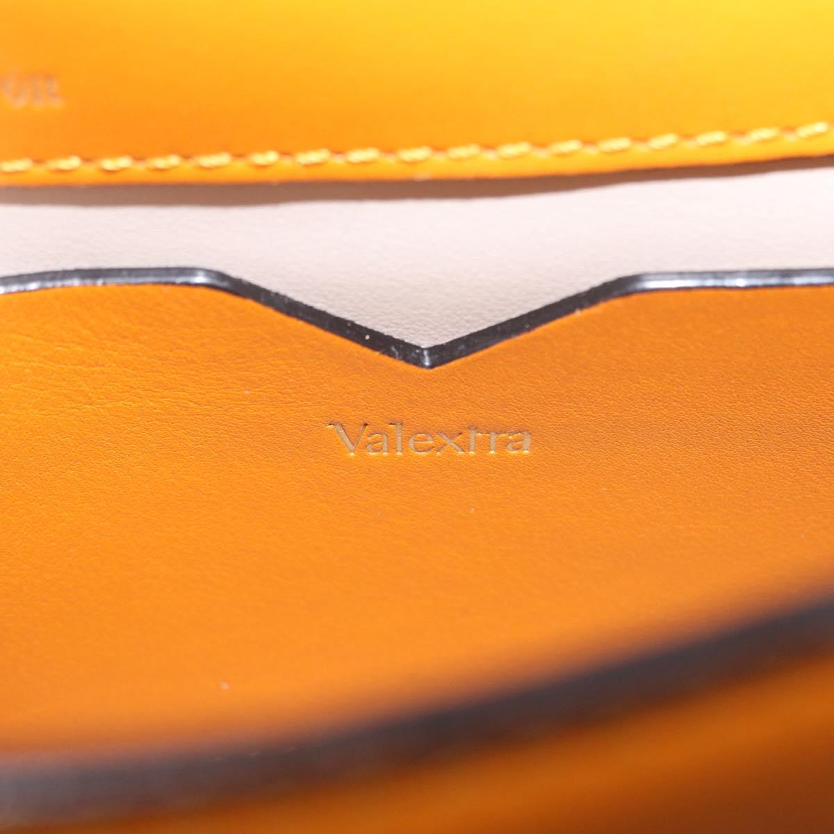 Valextra Micro Igide Hand Bag Leather 2way Orange Silver Auth 208395V