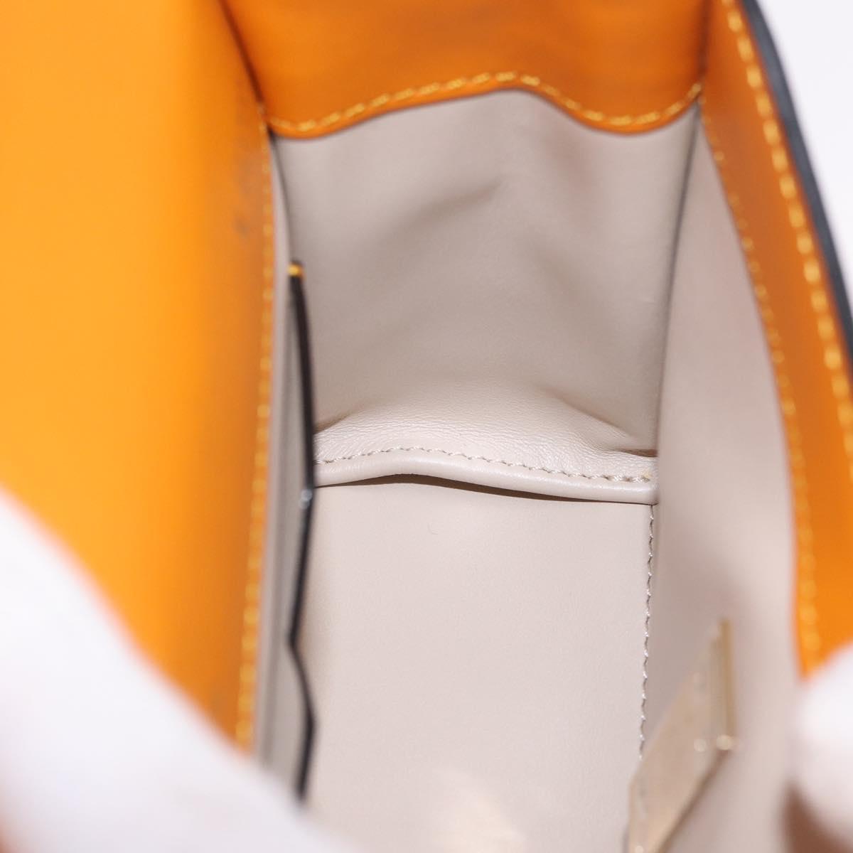 Valextra Micro Igide Hand Bag Leather 2way Orange Silver Auth 208395V