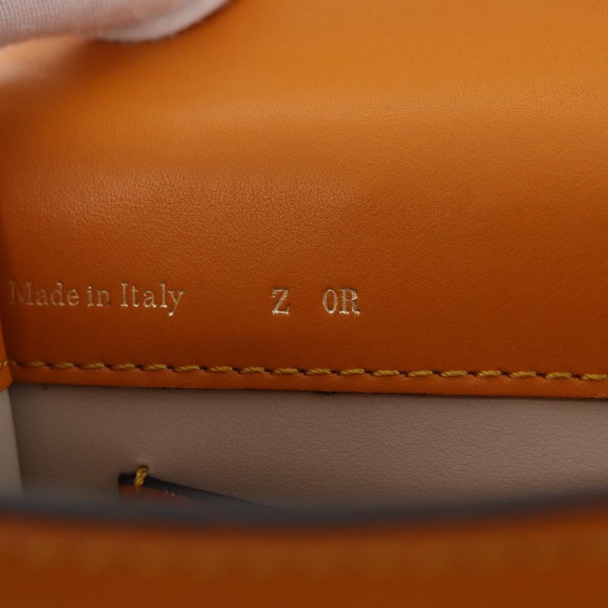 Valextra Micro Igide Hand Bag Leather 2way Orange Silver Auth 208395V